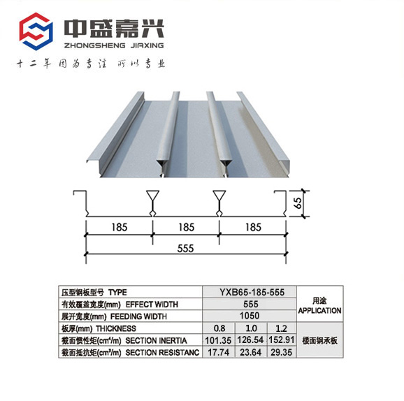 YXB65-185-555闭口楼承板