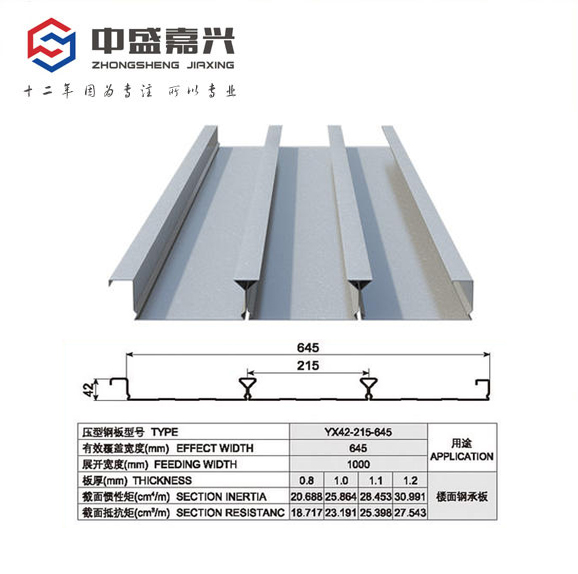 YXB42-215-645型闭口楼承板